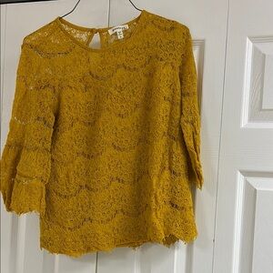 Mustard Lace Women Top